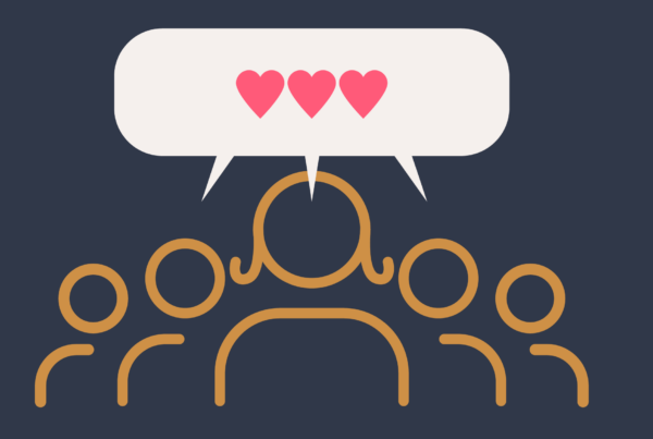 Illustration of a business team representing how people, relationships and interactions are all part of marketing.